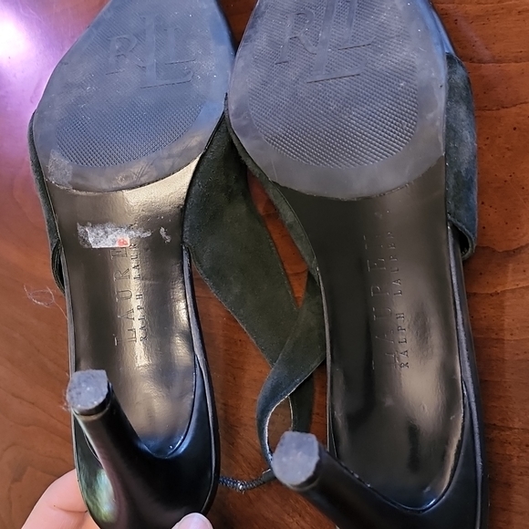 RALPH LAUREN leather and suede kitten heels - Picture 9 of 14